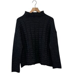 OZAI N KU Alpaca Wool Blend Textured Cowl Neck Sweater